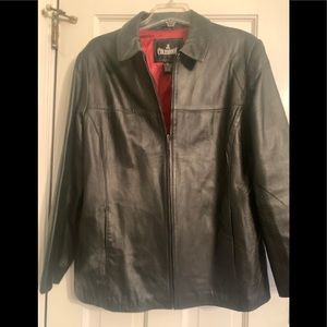 Womens Black Soft Leather jacket size XL